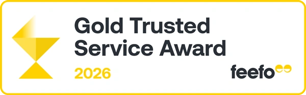 Gold Trusted Service Award 2026 - Feefo award