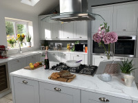 light grey shaker style kitchen after makeover