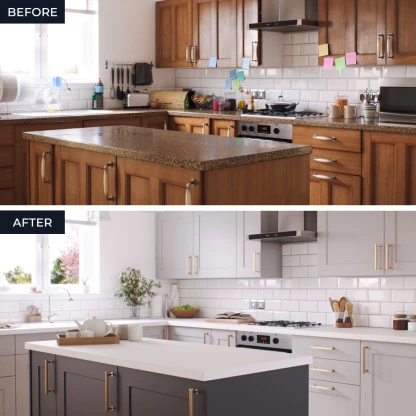Kitchen before & after