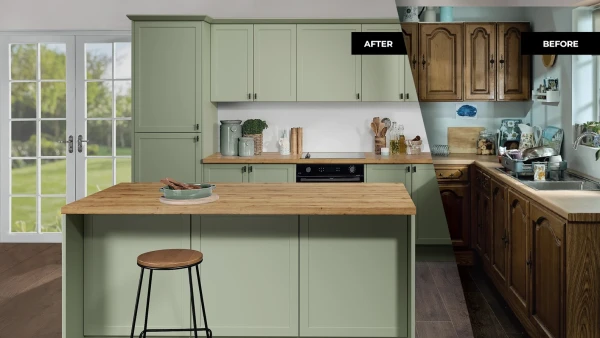 Kitchen before and after shots