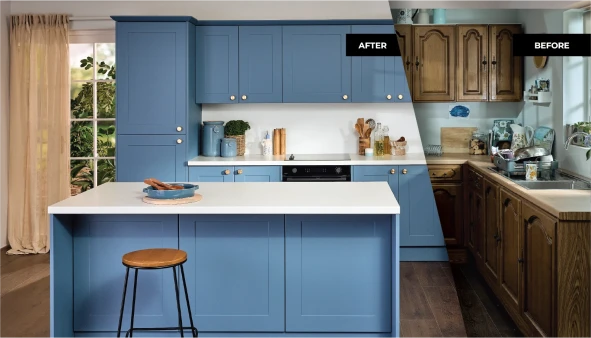 Kitchen before and after shots