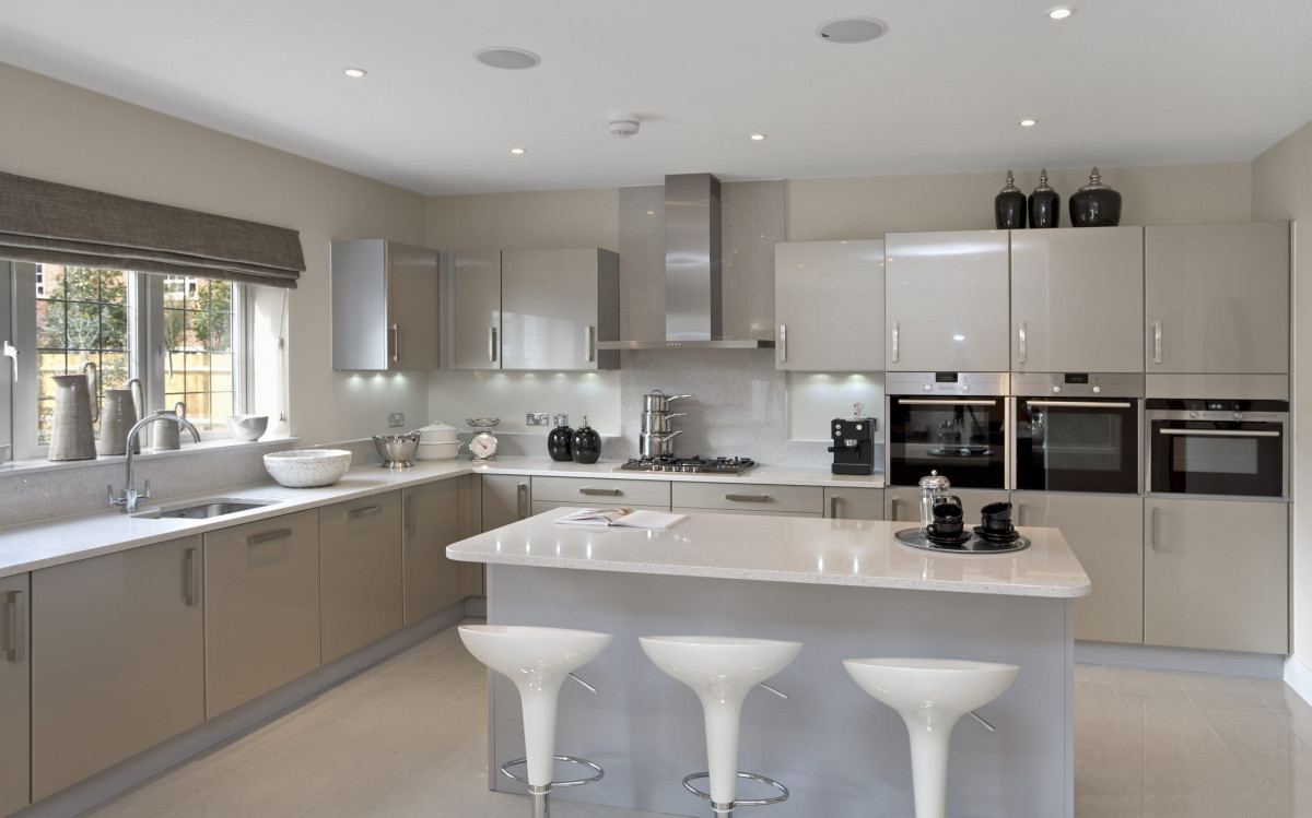 light grey modern acrylic kitchen