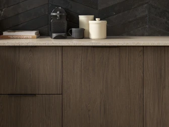 Clarence marone casella oak and creme diamond mirror laminate worktop