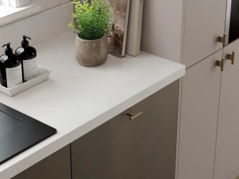 Soho galvano kitchen doors and cremona marble laminate worktop