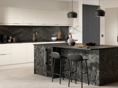 Victoria taupe Soho black mustang kitchen doors